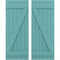 Ekena Millwork Americraft 6-Board (2 Batten) Wood Joined Board-n-Batten Shutters w/ Z-Bar, ARW102BB621X77PTH, PR ARW102BB621X77PTH - alternate 1